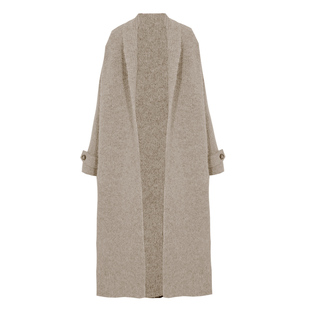 弥爱原创《焦糖板栗》法式复古重工超厚实保暖长款宽松毛衣外套