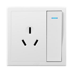 拉伯塔家用86型插座面板16a安三孔热水器空调插座带一开单控开关