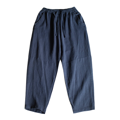 春秋新款棉麻休闲裤原创宽松大码