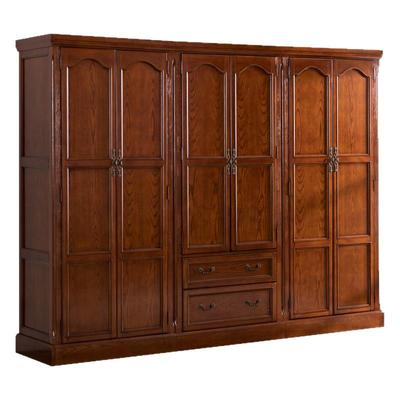 美式实木衣柜家用 欧式小型卧室柜子单门双门挂衣柜大衣橱储物柜