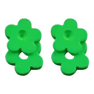 韩国重叠小花设计感耳环女S925银针彩色花花耳钉耳坠甜美可爱耳饰