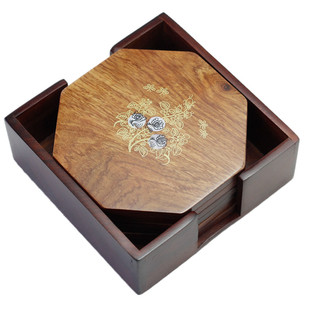 实木碗垫 盘垫 越南花梨木特大号实木碗垫防烫隔热家用餐桌垫包邮