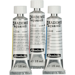 德国Schmincke史明克15ml学院级管状水彩颜料24色单支美术生绘画插画水彩颜料管装美术绘画手绘插画常用水彩