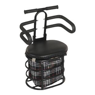 电动摩托车大电车儿童座椅可折叠小凳子电动车儿童座椅前置储物筐