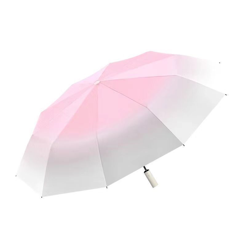 渐变太阳伞高颜值女生晴雨两用雨伞加固折叠防晒紫外线全自动遮阳