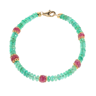 若华珠宝椿栀 祖母绿红宝石手链18K金材质多宝石珠宝配饰礼物