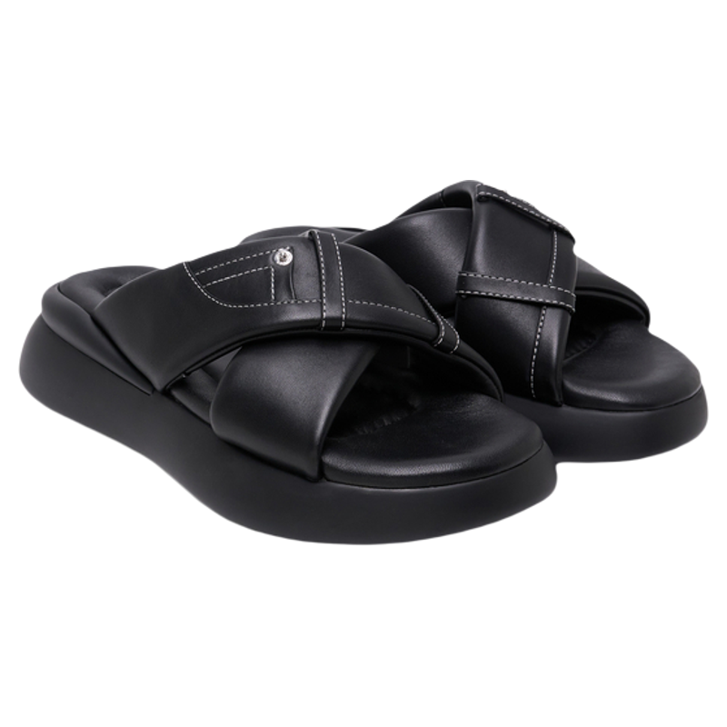 lostinecho口袋交叉厚底沙发拖