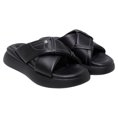 lostinecho口袋交叉厚底沙发拖