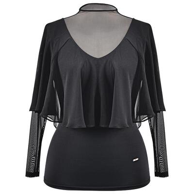 纳艺摩登舞女上衣长袖练功服舞服