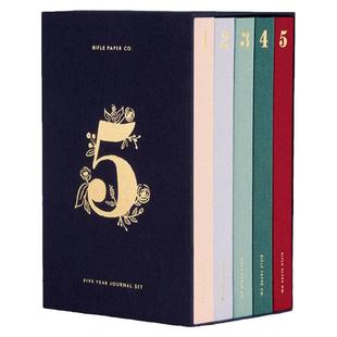 美国进口Rifle Paper Co.布硬面5年多年日记本套装精致手绘礼物