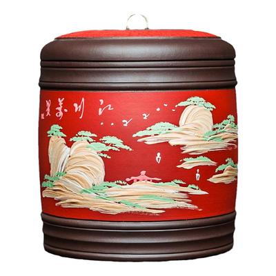透气宜兴茶叶罐紫砂复古中国分