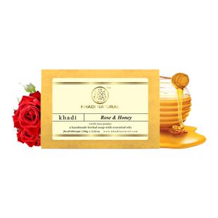 印度进口khadi natural 玫瑰蜂蜜手工精油皂洗脸洁面提亮肤色滋润