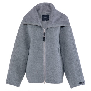 Orchel/欧榭丽千金风毛呢大衣女中长款经典翻领羊毛外套通勤百搭