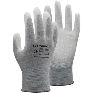 通用防静电手套全浸薄款PU防滑耐磨劳务电子组装零件加工劳保批发