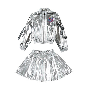 儿童街舞男女童走秀潮服嘻哈未来科技感爵士舞蹈架子鼓演出服装