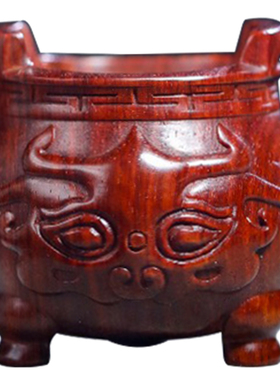 小叶香炉实木家用室内三足