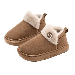 高帮月子鞋秋冬季加绒保暖包跟孕妇11月份12厚底防滑产后产妇拖鞋