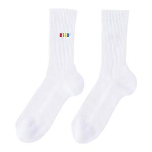 MSGM女士字母LOGO彩色刺绣棉质简约袜子