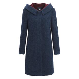 LIANGNUO靓诺连帽拼色肌理毛针织大衣LD16474A
