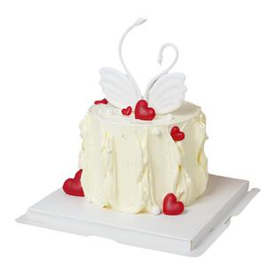 2.14情人节唯美蛋糕装饰品黑白天鹅摆件女神生日小天鹅爱情鸟插件
