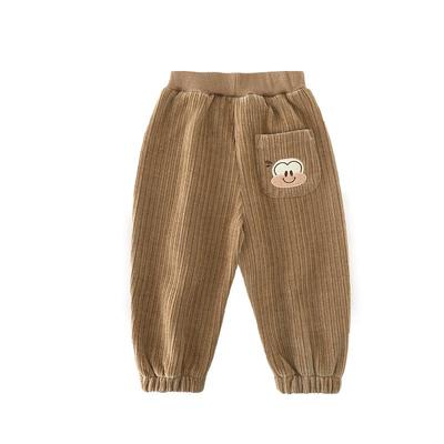 巴布豆秋冬薄绒加绒长裤