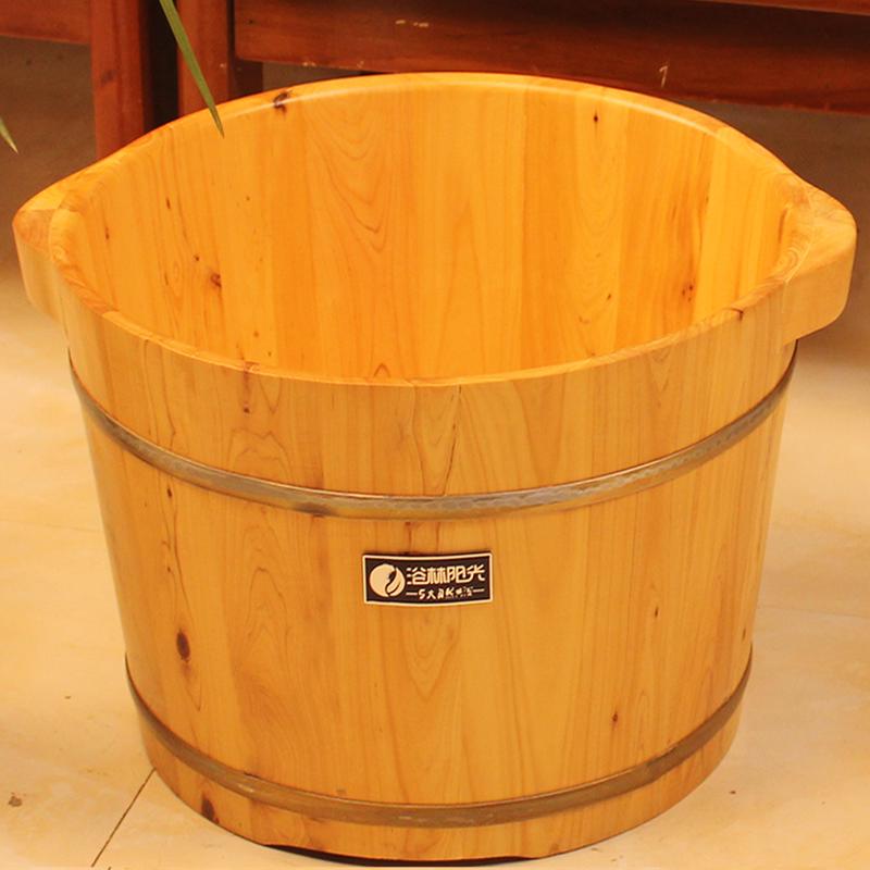 香柏木泡脚木桶足浴桶双人洗脚木盆男女通用加厚带盖足疗木制保温