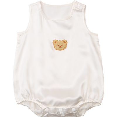 儿童夏季真丝连体衣蚕丝爬服