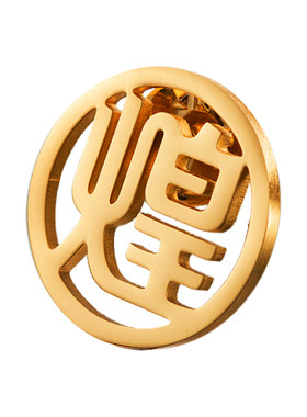 K金胸针镂空高档胸牌定制logo