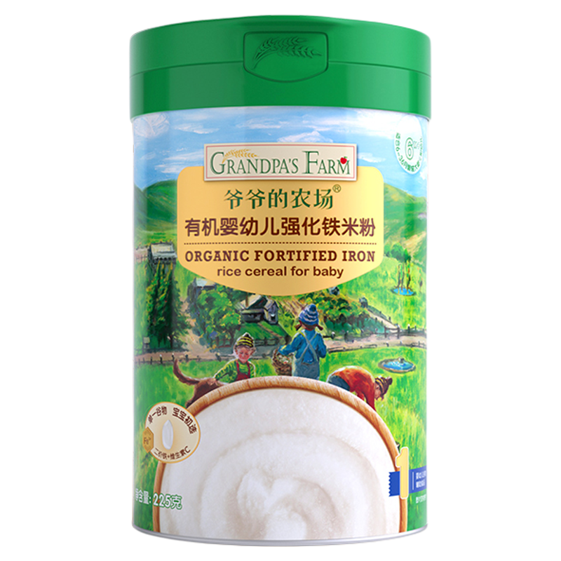 爷爷的农场有机婴幼儿米粉辅食高铁钙铁锌营养辅食米糊6月+