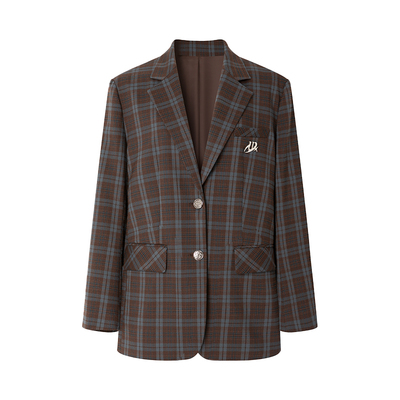 英伦少女Uena学院风格纹西装