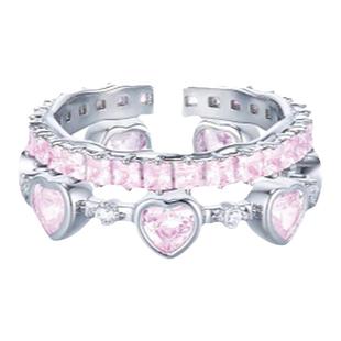 NothingButMini爱心叠戴开口戒女小众设计高级时尚轻奢开口可调节