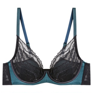 4折爱慕内衣正品夏季超薄全罩杯大胸显小黑透气蕾丝文胸AM138751