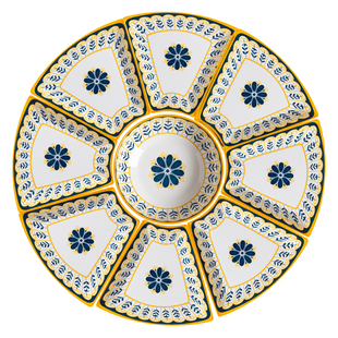 北欧餐盘陶瓷家用碗盘套装创意摆盘家庭过年聚餐团圆拼盘圆桌盘子