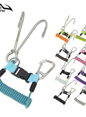 Keep Diving弹簧绳双头不锈钢潜水流钩双流勾弹簧失手绳SSA-SLG11