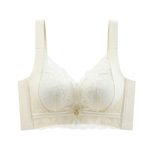 浪莎内衣女小胸聚拢显大防下垂收副乳无钢圈调整型蕾丝文胸罩女生