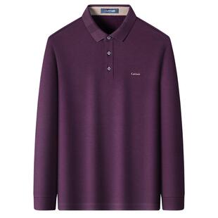 [可机洗暖燚绒]梦特娇长袖Polo衫男秋冬翻领丝光棉T恤加绒厚保暖J