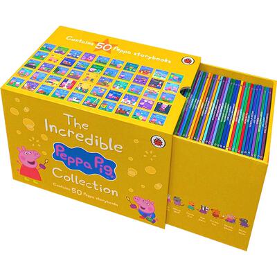 Peppa Pig 50 Storybook 小猪佩奇英文原版绘本第二辑黄盒装50本 Bedtime stories Tree House 粉红猪小妹 3-8岁儿童少儿英语