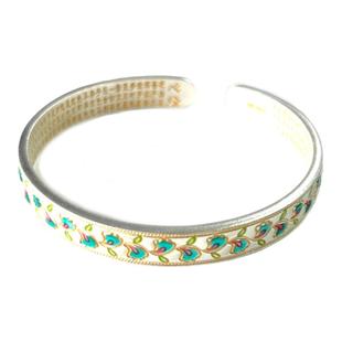 Yangui燕归「青亭玉立」珐琅彩重工足银999实心小众新中式手镯女