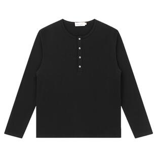 CLIMAX VISION松弛感ROW风亨利领肌理长袖T恤打底衫男