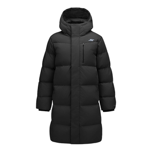 斯凯奇男羽绒服冬新款防沾水梭织长款连帽外套 P425M035/0018