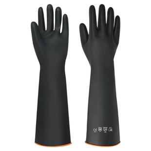 加厚加长乳胶橡胶耐酸碱手套工业劳保耐磨工作防水防滑实验室男女