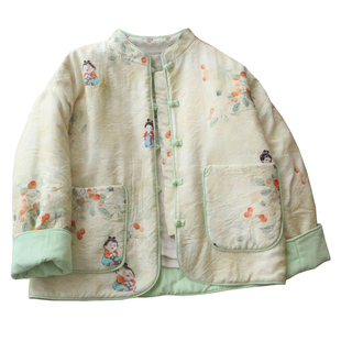 服装裁剪纸样新中式夹棉外套女童装成人唐装国风棉衣缝纫样板图纸