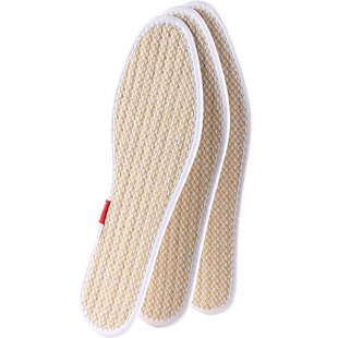 亚麻布鞋垫男士吸汗透气防臭女软底舒适纯棉全棉布手工耐磨皮鞋垫