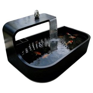 不锈钢鱼缸成品定制流水摆件室内外庭院阳台客厅造景装饰循环水景