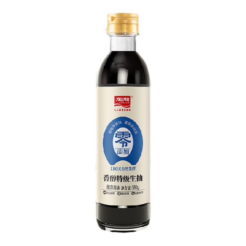 加加零添加香醇特级生抽580g家用酱油黄豆180天酿造凉拌调味料