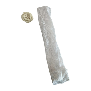 Q三环路法式蕾丝围巾choker细长条复古亚麻花朵丝巾多功能腰带