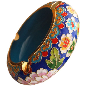 老北京景泰蓝烟灰缸铜胎掐丝珐琅烟缸摆件手工艺品装饰品实用礼品