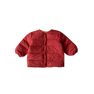 宝宝新年衣服冬装婴儿羽绒服外套加厚保暖小月龄红色喜庆周岁服冬