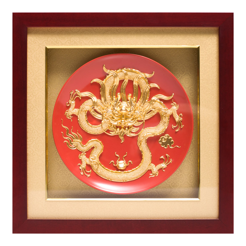 金箔祥龙摆件吉祥物客厅玄关摆件