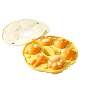 宝宝辅食蒸糕模具婴儿食品接触用级硅胶盒猫爪香肠米糕烘焙工磨具